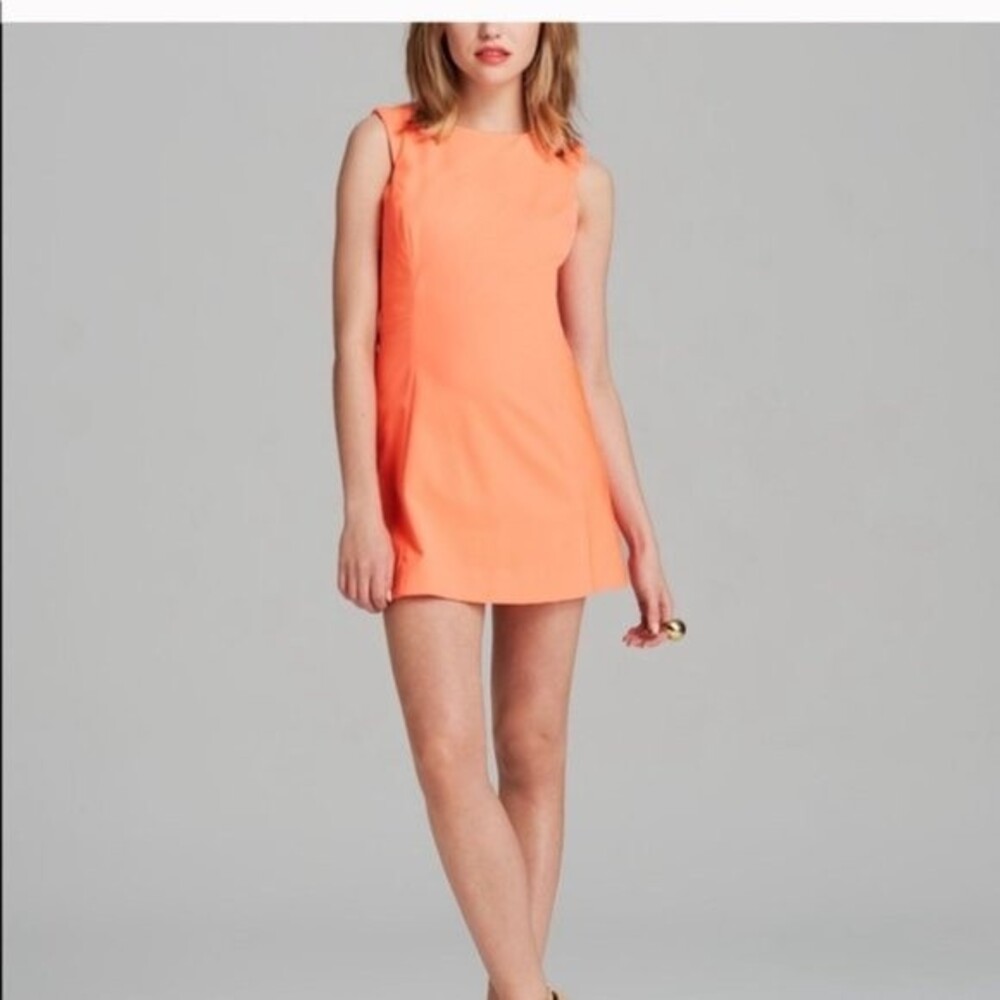MILLY Sheath Neoprene Mini dress - bright orange, size 4
